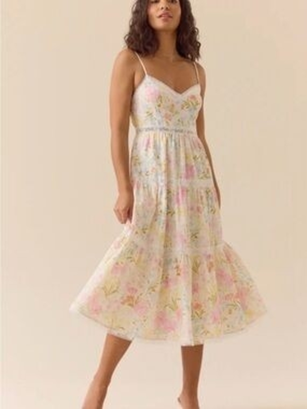 Altar'd State Sweetheart Neckline Floral Midi Dress